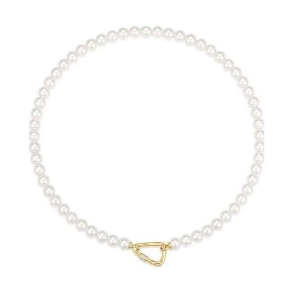 Gold Lobster Clasp Shell Pearl Necklace