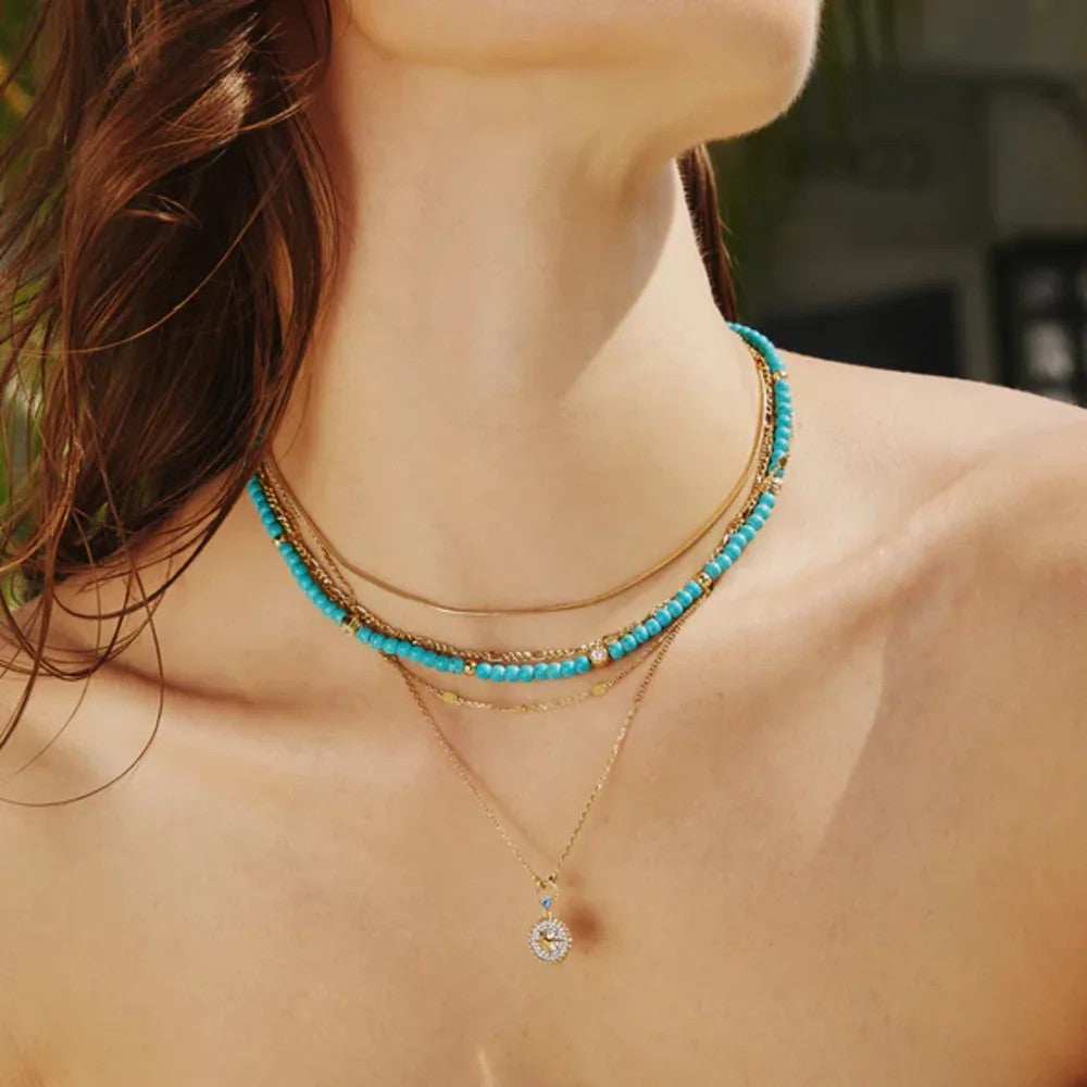 Ania Haie Gold Eight Pointed Star Signet Necklace