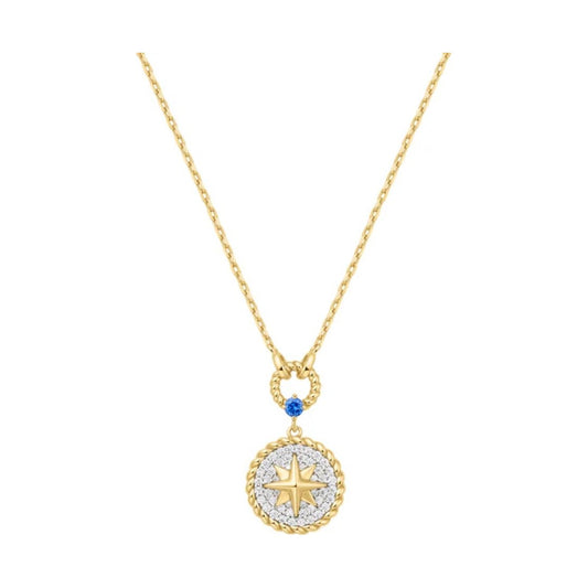 Ania Haie Gold Eight Pointed Star Signet Necklace