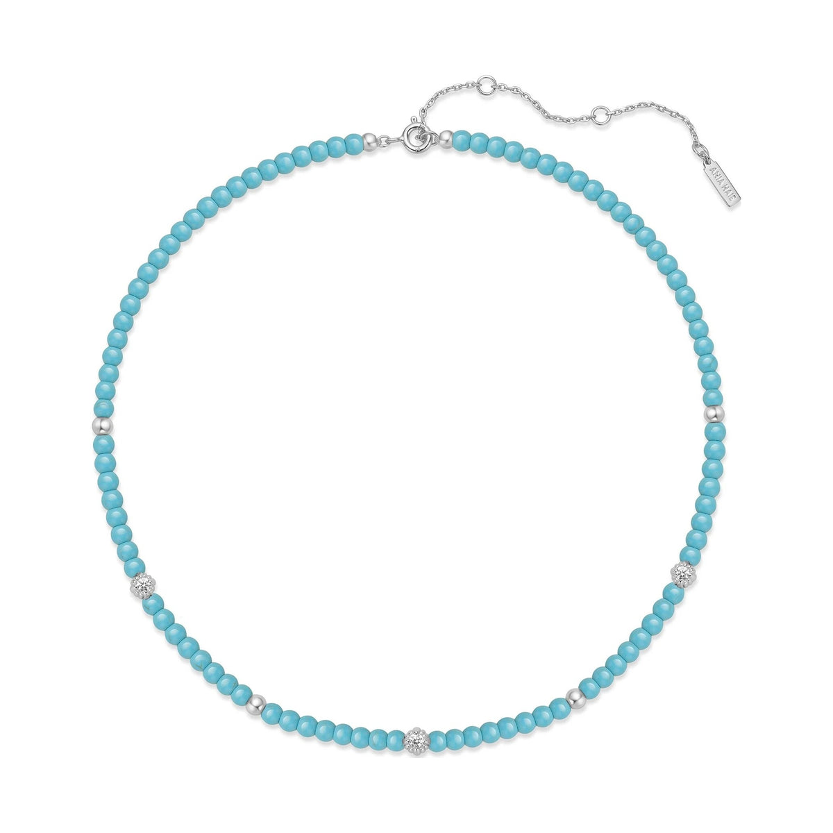 Silver Lab Created Turquoise Necklace