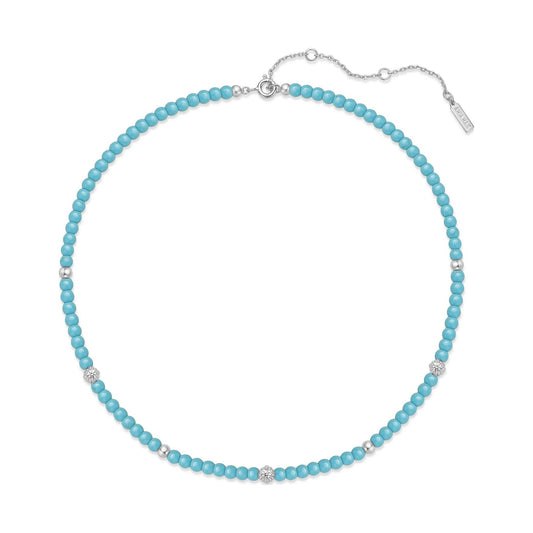 Silver Lab Created Turquoise Necklace