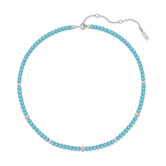 Silver Lab Created Turquoise Necklace