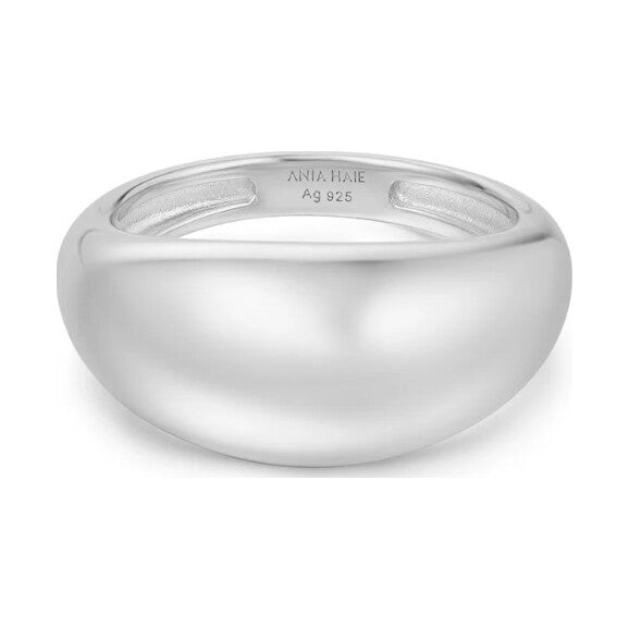 Silver Bold Dome Ring, size 54.