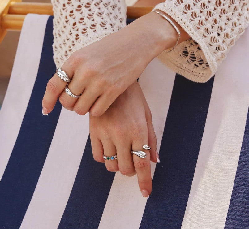 Silver Bold Dome Ring, size 54.