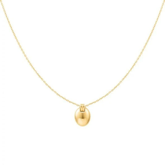 Gold Oval Charm Necklace