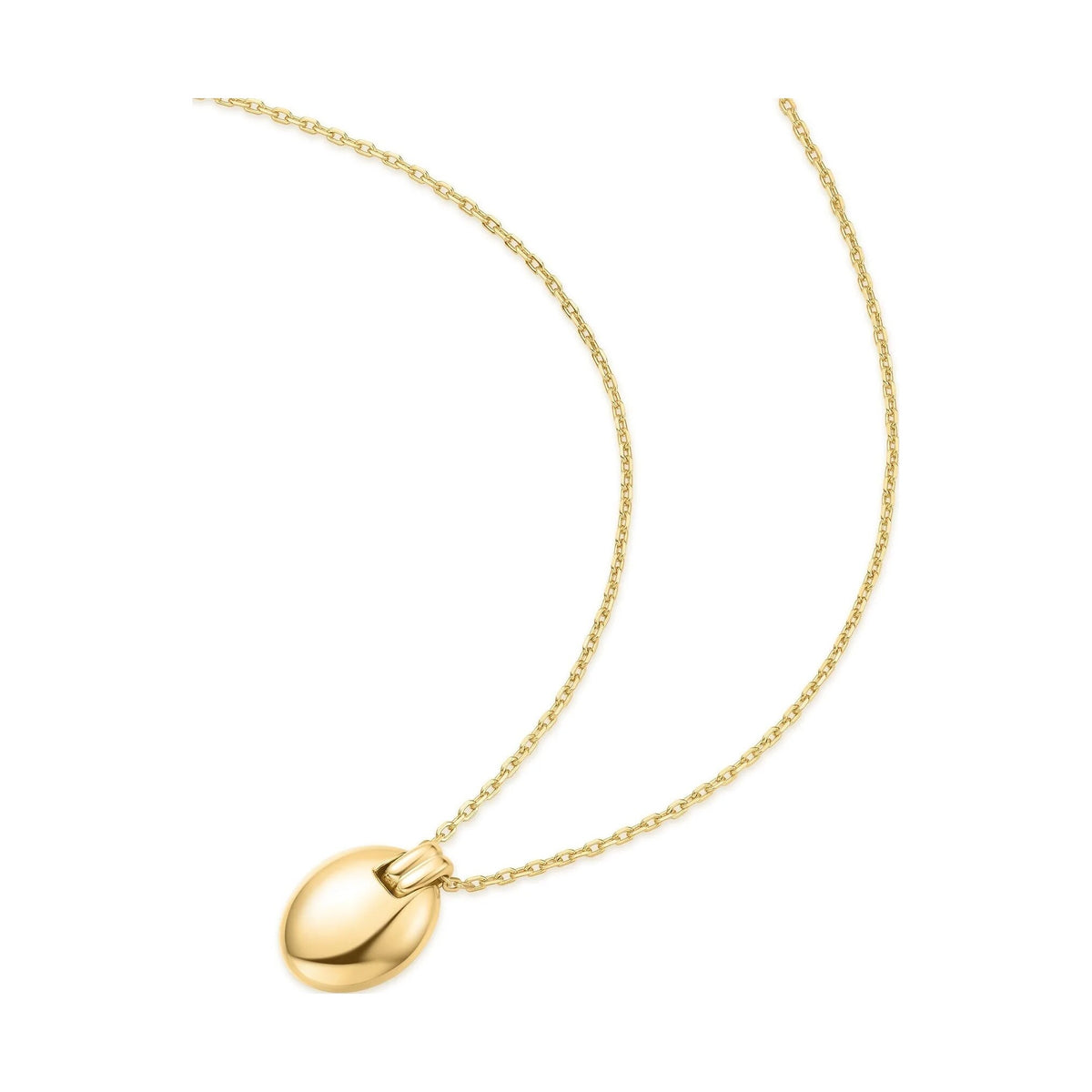 Gold Oval Charm Necklace