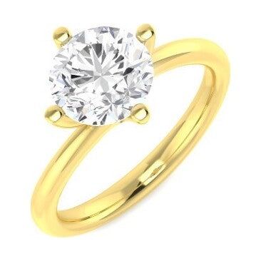 Ring in 9k Yellow Gold, 1 Round 1.50ct lab diamond