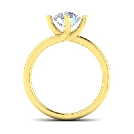 Ring in 9k Yellow Gold, 1 Round 1.50ct lab diamond