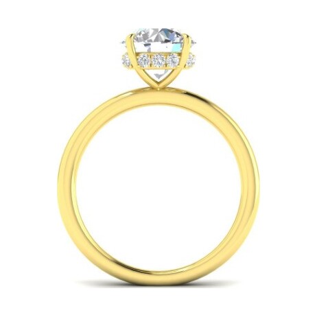 Ring in 9k Yellow Gold, 1 Round Lab Diamond, 2.02ct