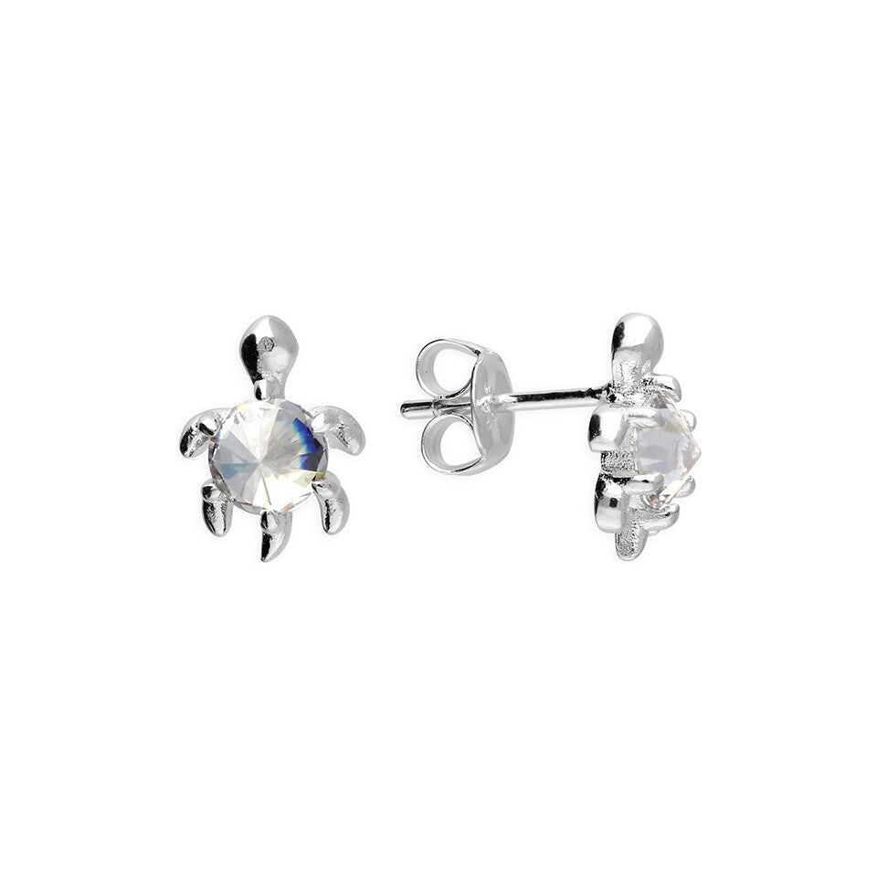 Sterling Silver Turtle Stud Earrings