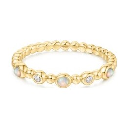Gold Bezel Kyoto Opal Beaded Ring, size 58.