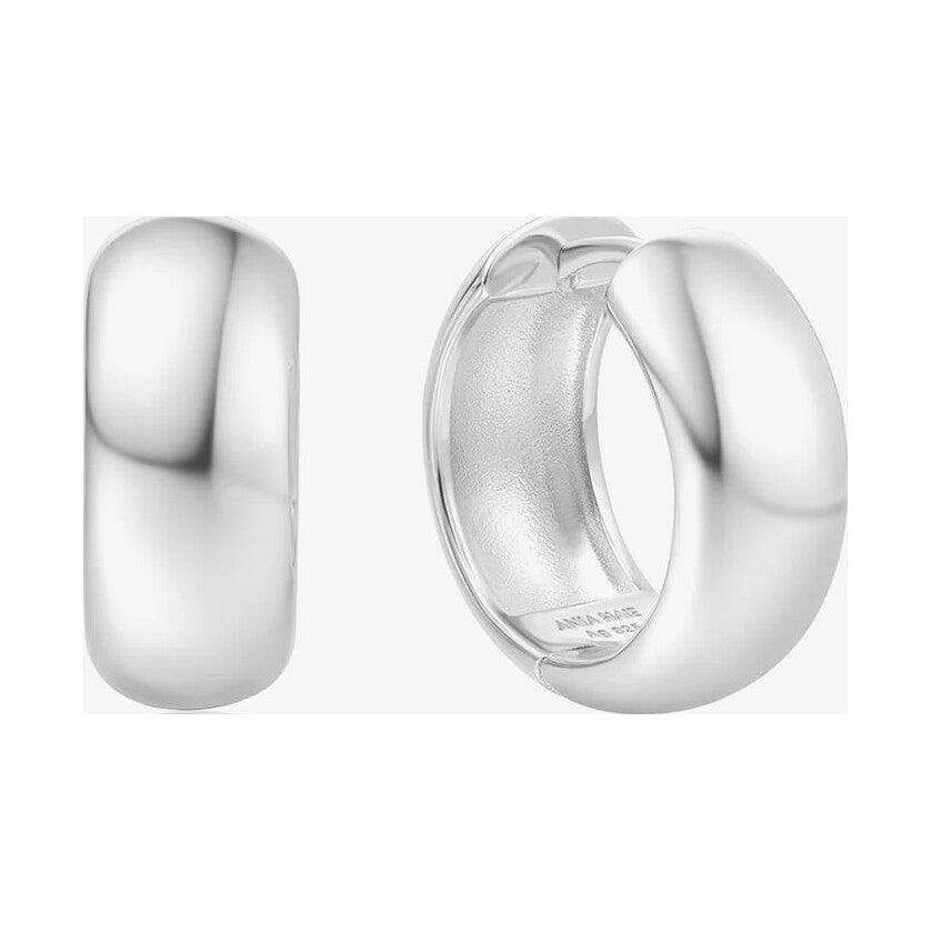 Sunny Sparkler Sterling Silver Medium Chunky Hoop Earrings