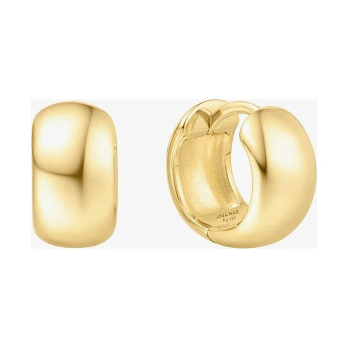 Gold Chubby Small Huggie Hoop Earrings