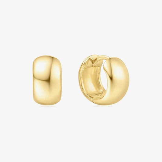 Gold Chubby Small Huggie Hoop Earrings