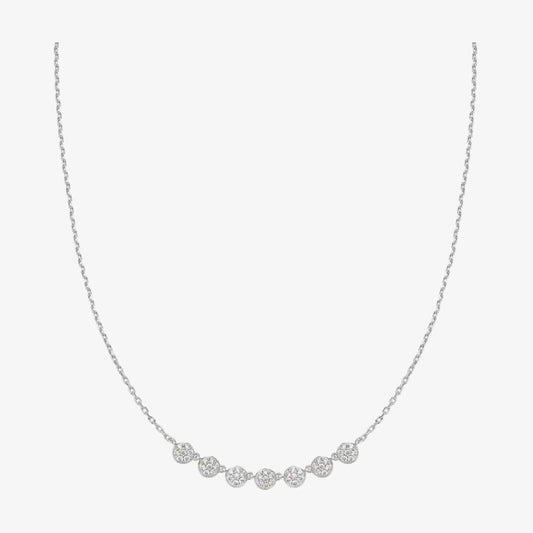Silver Pavé Multi Beaded Chain Necklace