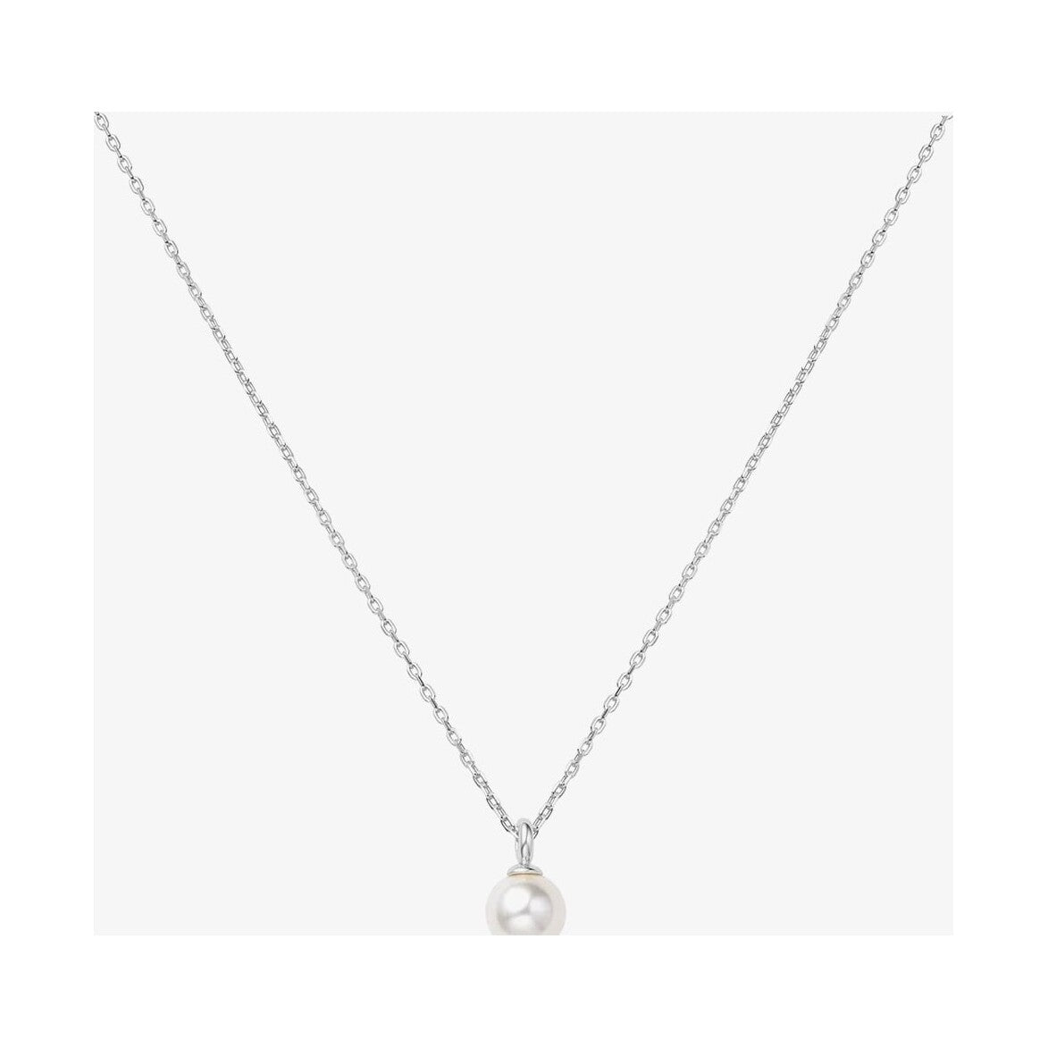 Silver Shell Pearl Drop Pendant Necklace