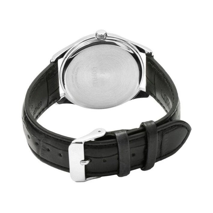Lorus Black Leather Strap Watch
