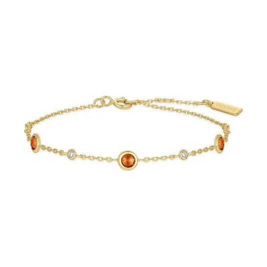 Gold Nano Gem Station Bracelet