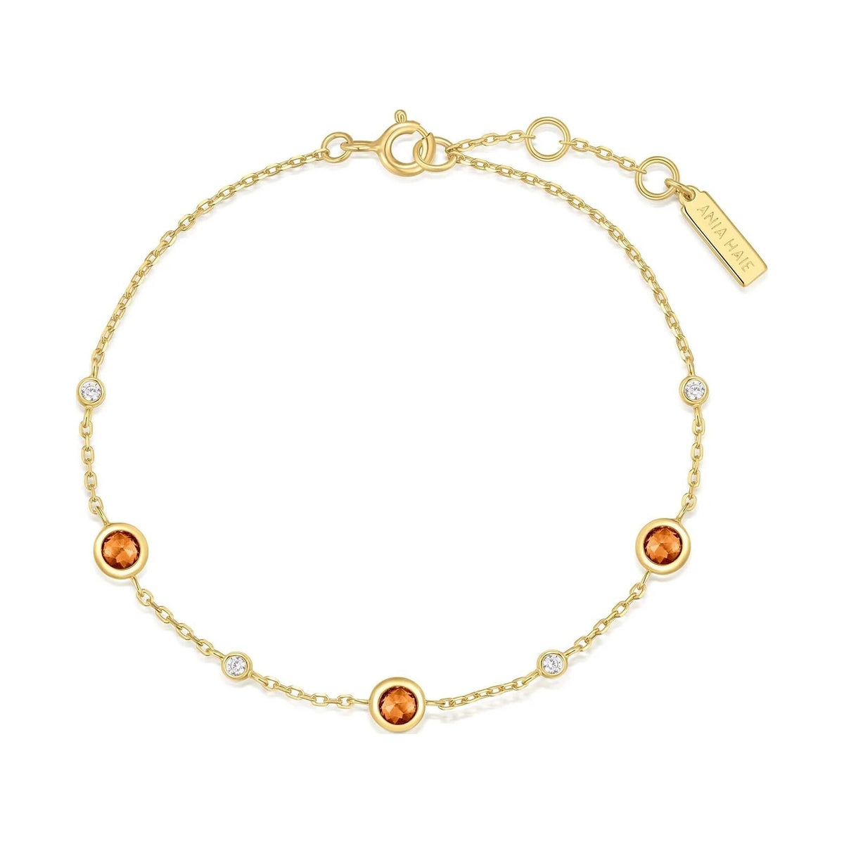 Gold Nano Gem Station Bracelet