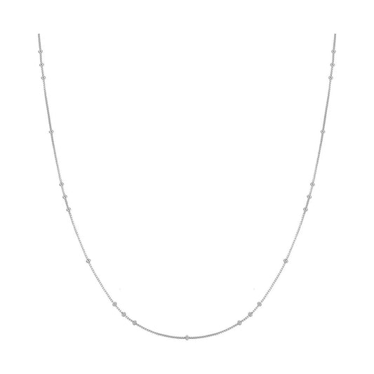 Silver Mini Bead Station Necklace N066-02H