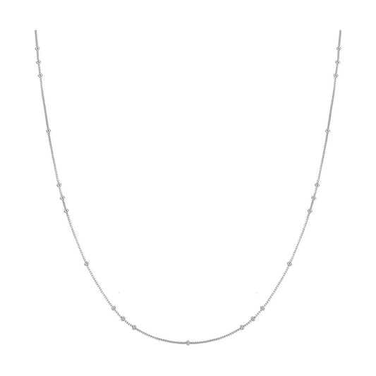 Silver Mini Bead Station Necklace N066-02H