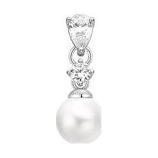 Silver Shell Pearl Dangling Barbell Single Earring