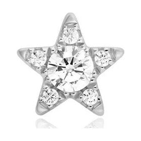 Silver Five-Point Star Barbell Single Earring
