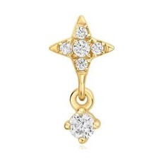 Gold Star Dangle Barbell Single Earring