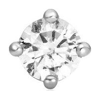 Silver Sparkle Round Barbell Single Earring