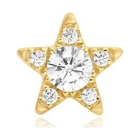Gold Five-Point Star Barbell Single Earring