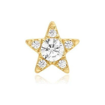 Gold Five-Point Star Barbell Single Earring