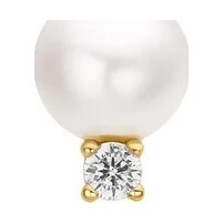 Gold Shell Pearl with Sparkling Accent Barbell Single Earring