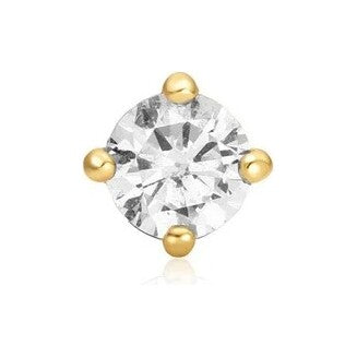 Gold Sparkle Round Barbell Single Earring