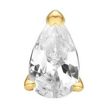 Gold Pear Barbell Single Earring