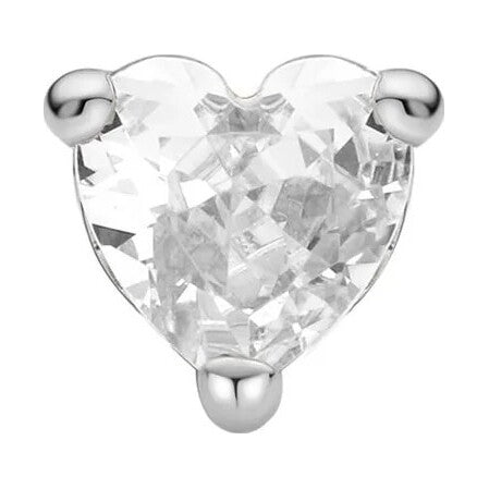 Silver Heart Barbell Single Earring
