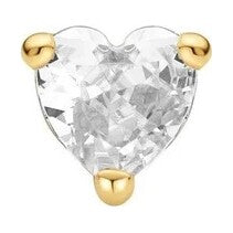 Gold Heart Barbell Single Earring