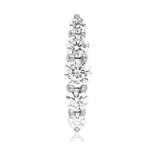 Silver Bar Barbell Single Earring
