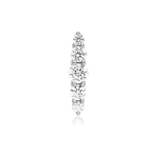 Silver Bar Barbell Single Earring