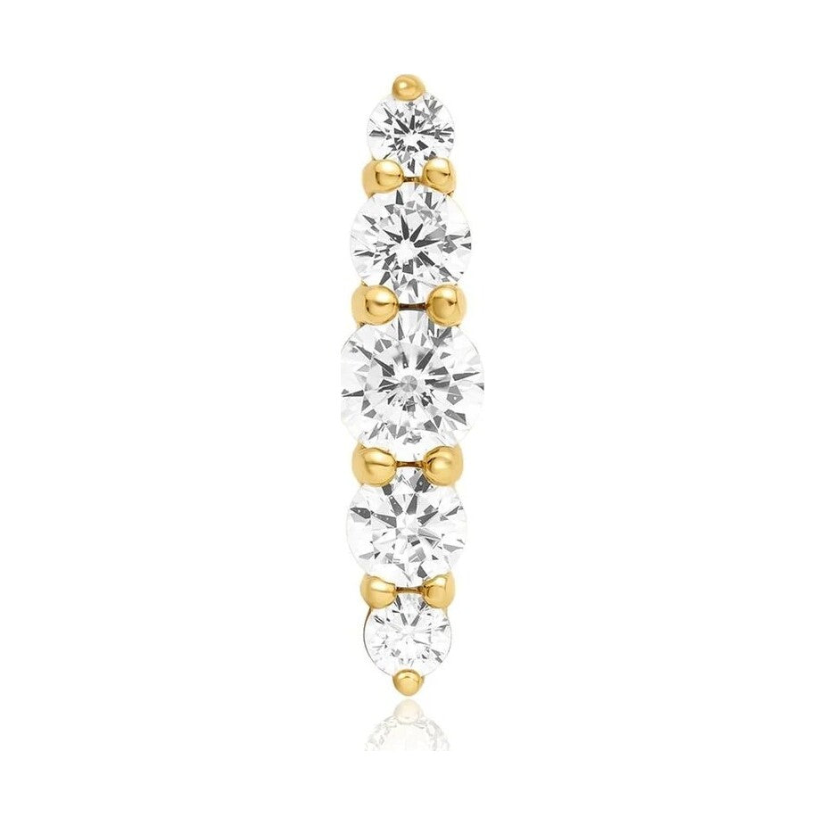 Gold Bar Barbell Single Earring