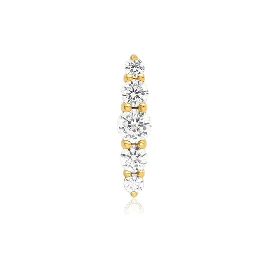 Gold Bar Barbell Single Earring