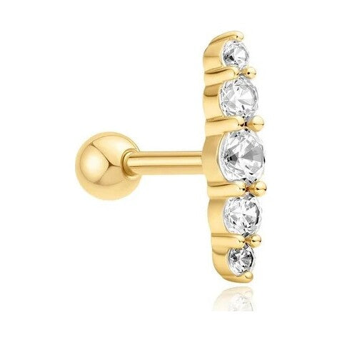 Gold Bar Barbell Single Earring