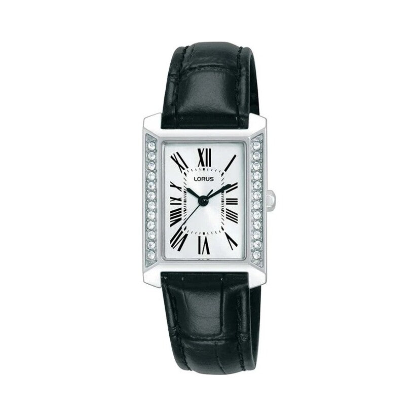 Lorus Black Leather Strap Watch