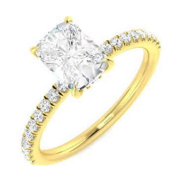 Lab diamond cushion shape ring