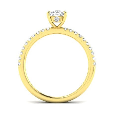 Lab diamond cushion shape ring