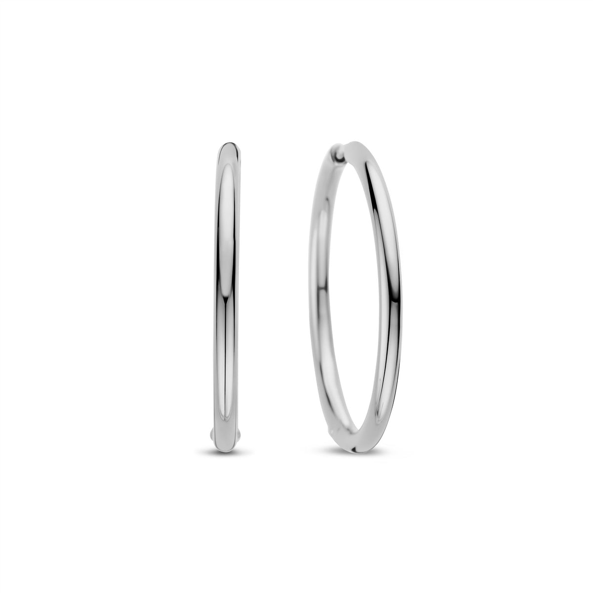 Classic Oversized Hoops Silver 35mm