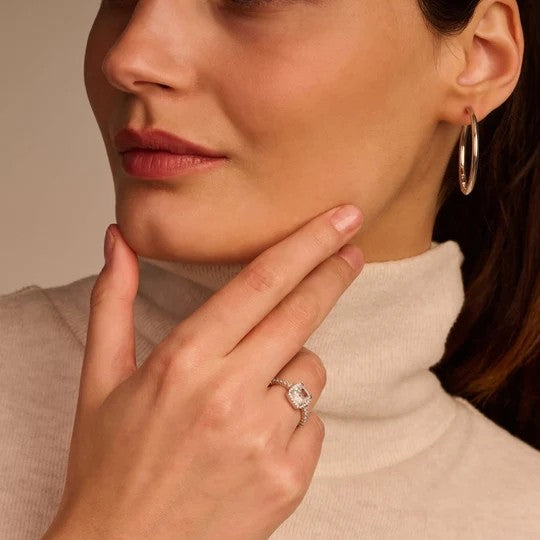 Classic Oversized Hoops Silver 35mm