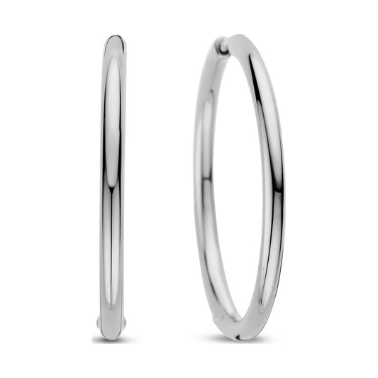 Classic Oversized Hoops Silver 35mm