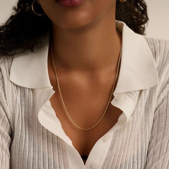 Basic Box Chain Necklace, 55cm.