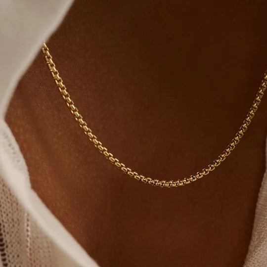 Basic Box Chain Necklace, 55cm.