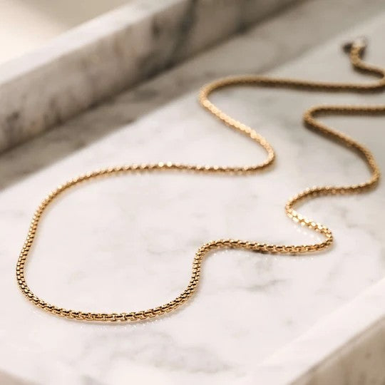Basic Box Chain Necklace, 55cm.